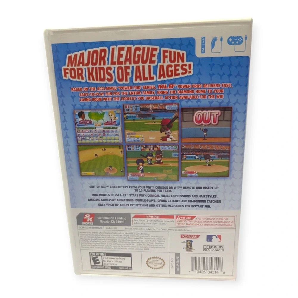 MLB Power Pros Nintendo Wii 2K Sports Baseball Game Complete CIB Konami 2007